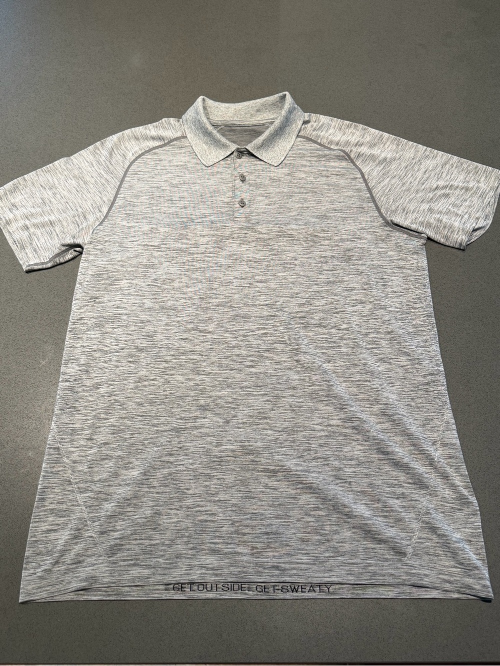 Lululemon Athletica Men's Heather Grey Performance Polo Shirt